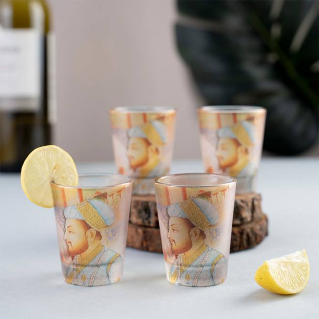 Frosted Shot Glasses - Royal Mughal Emperor Shah Jahan