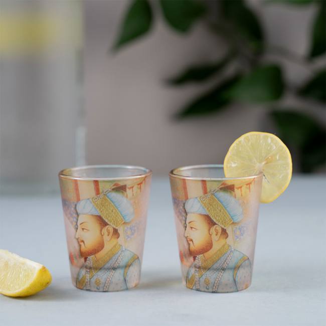 Frosted Shot Glasses - Royal Mughal Emperor Shah Jahan