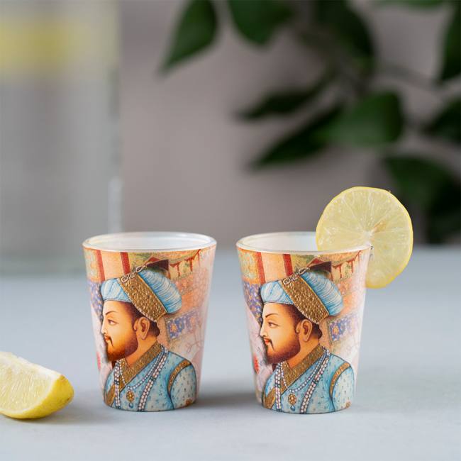Glass Shot Glasses - Royal Mughal Emperor Shah Jahan