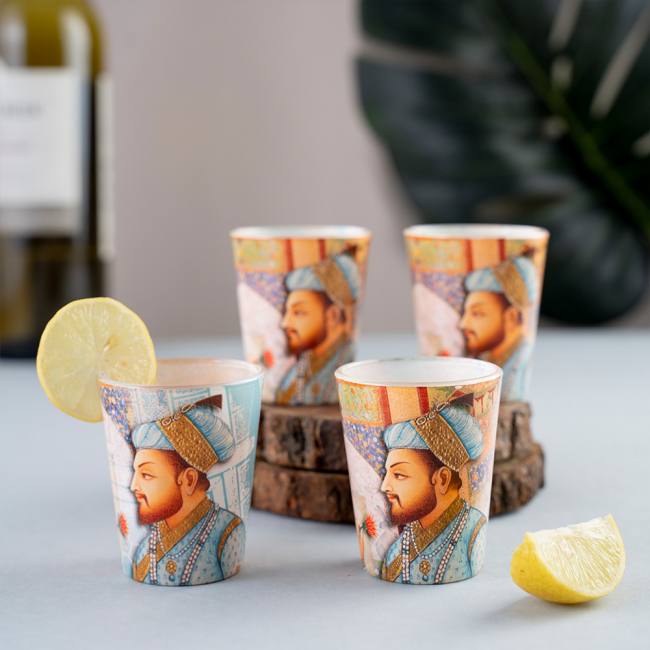 Glass Shot Glasses - Royal Mughal Emperor Shah Jahan