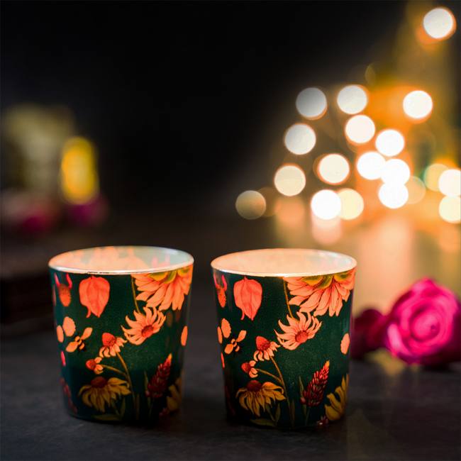 Candle Votives (Set of 2) - Floral Bliss