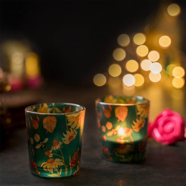 Candle Votives (Set of 2) - Floral Bliss