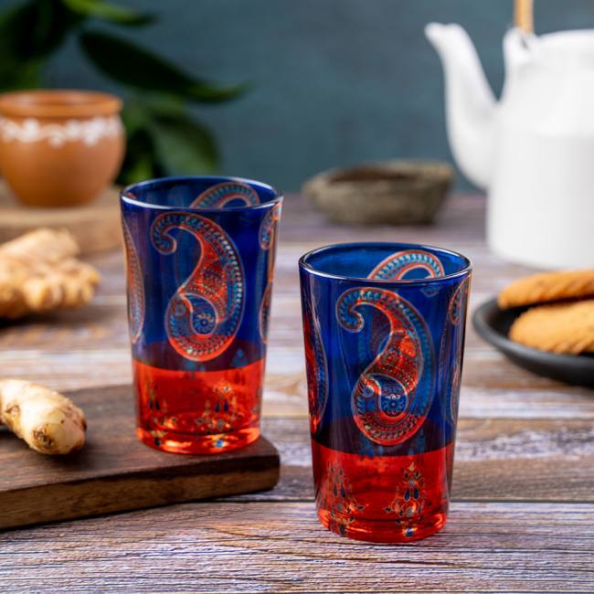 Chai Glasses - Majestic Paisley