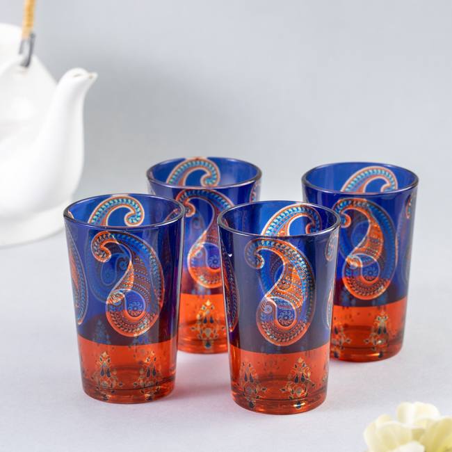Chai Glasses - Majestic Paisley