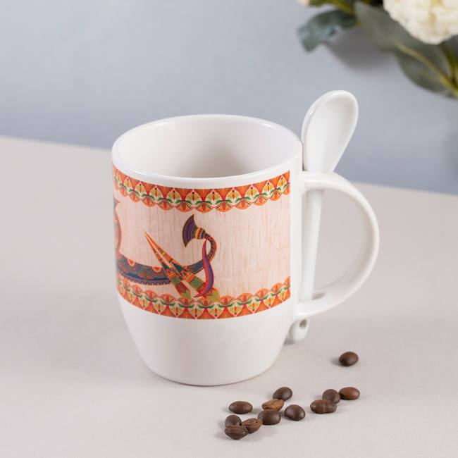 Mug w/ Spoon - Sylvan Egyptian