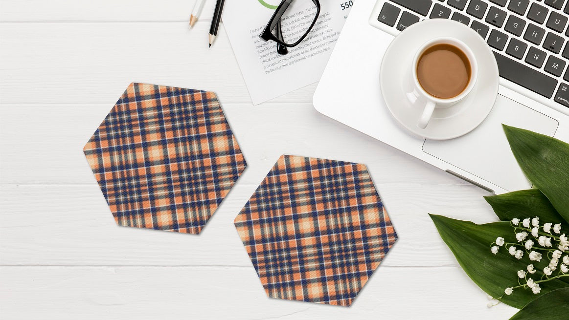 Hexagonal Coasters - Scottish Pride