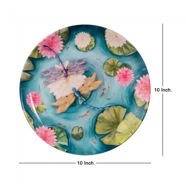 Decorative Wall Plate - The Water Tale Of Dragonflies