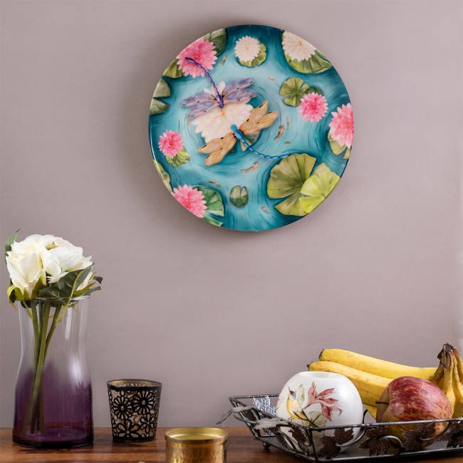 Decorative Wall Plate - The Water Tale Of Dragonflies