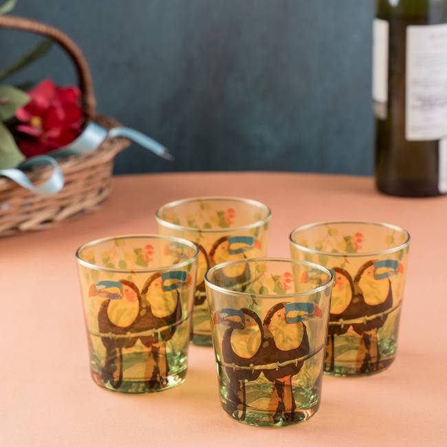 Glass Tumblers (Set of 4) - Tropical Lush