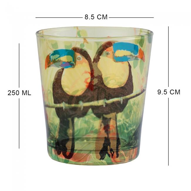 Glass Tumblers (Set of 4) - Tropical Lush