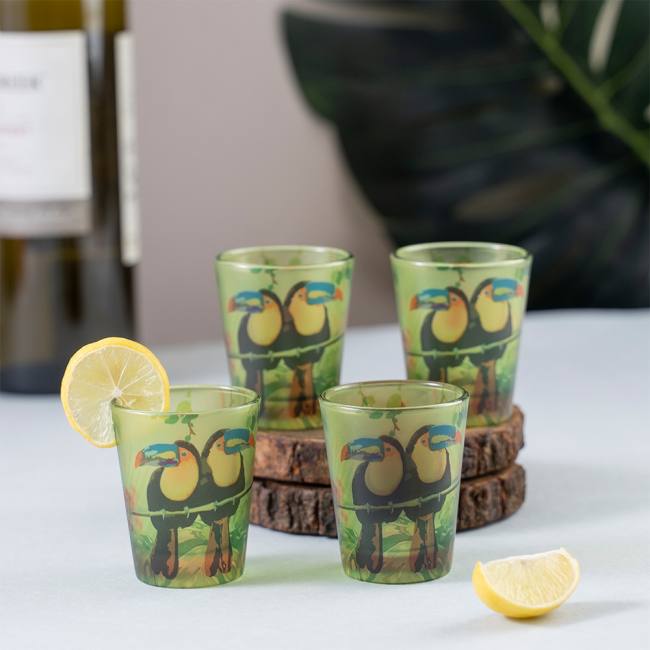 Frosted Shot Glasses - Toucan
