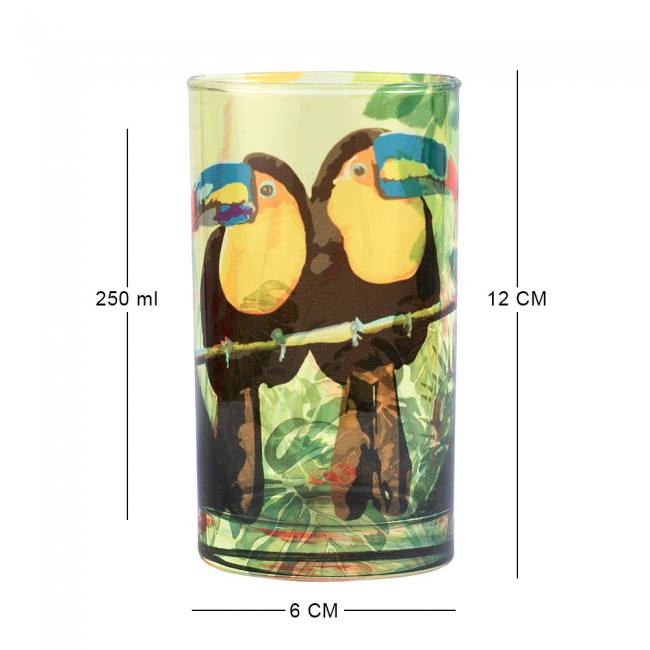 Glass Tumblers (Set of 4) - Tropical Lush