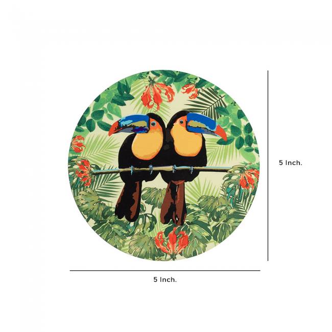 Wooden Coasters (Set of 2) - Tropical Lush