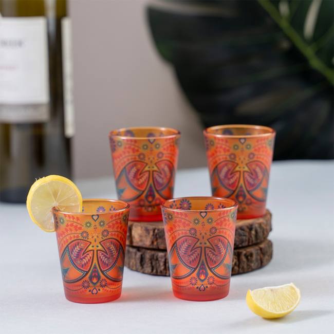 Frosted Shot Glasses - Truck Art Fishes