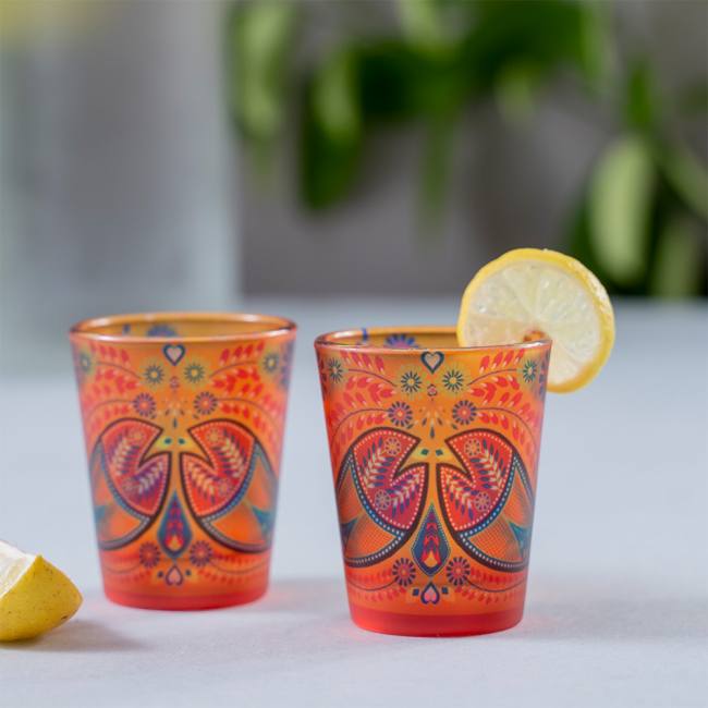Frosted Shot Glasses - Truck Art Fishes