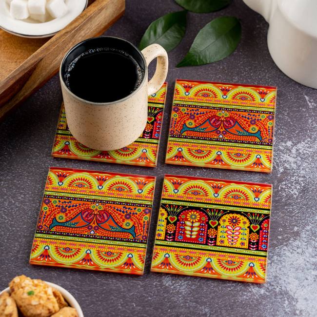 Glass Coasters (Set of 4) - Truck Art