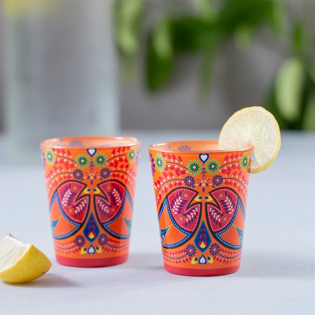 Glass Shot Glasses - Truck Art Fishes