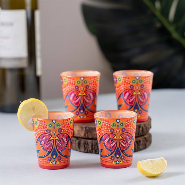 Glass Shot Glasses - Truck Art Fishes