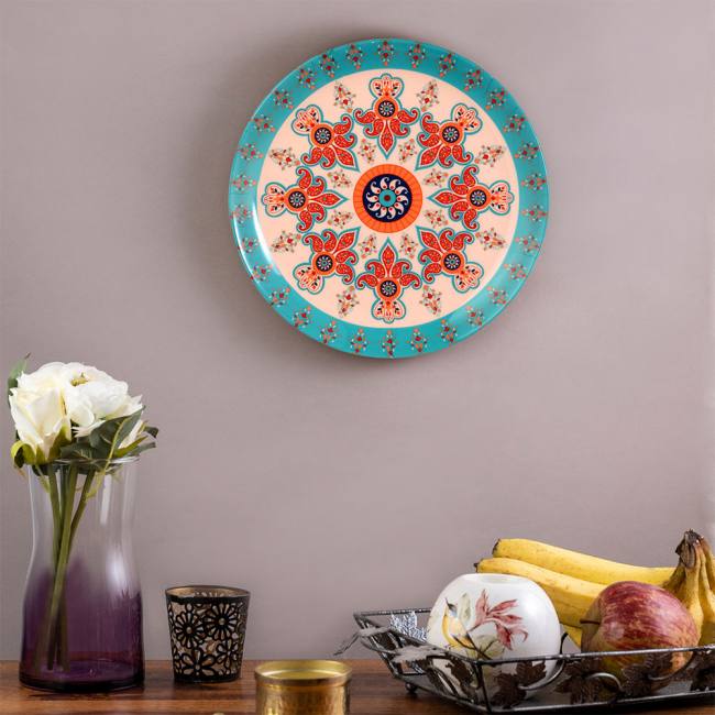Decorative Wall Plate - Turquoise Universe