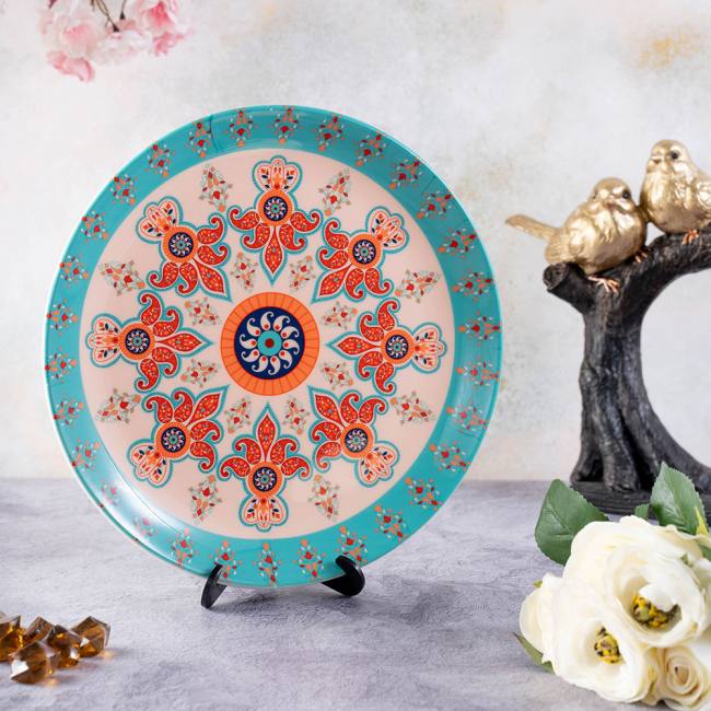 Decorative Wall Plate - Turquoise Universe