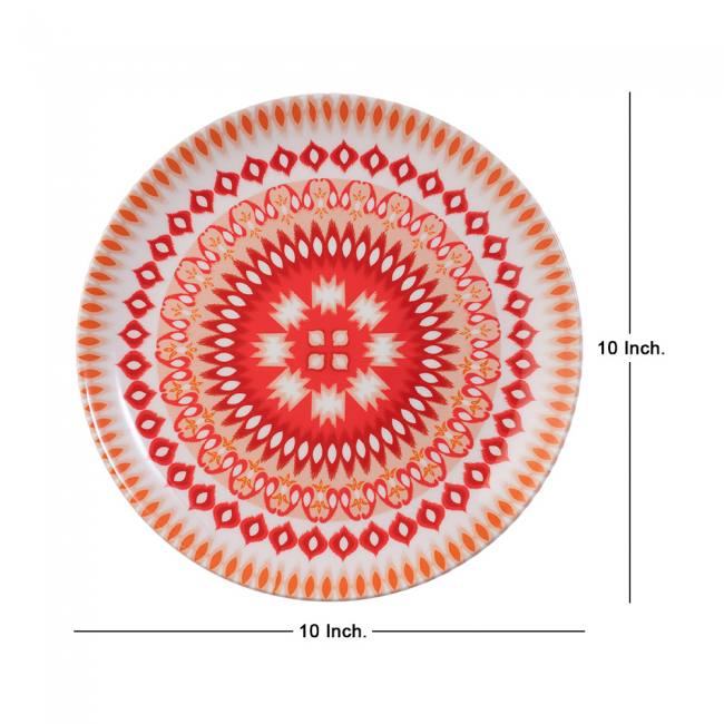 Decorative Wall Plate - White Dazzling Ikat