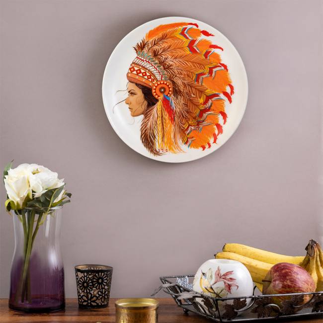 Decorative Wall Plate - Female Native American
