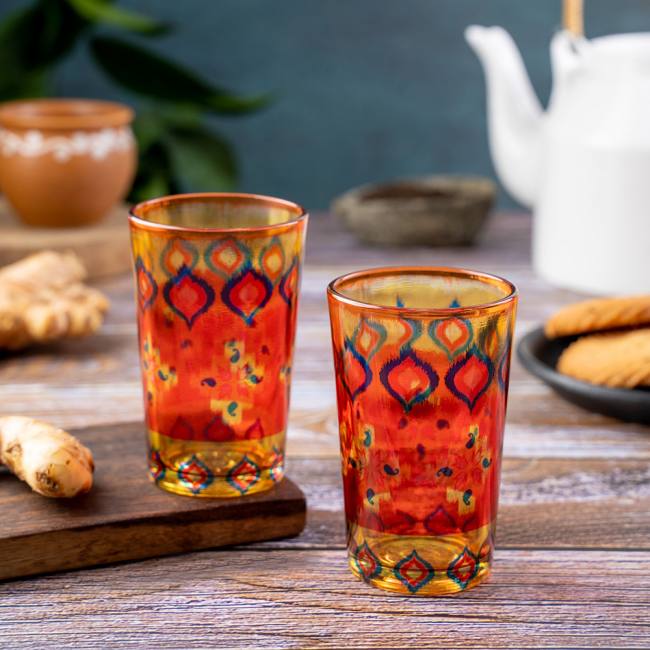 Chai Glasses - Dazzling Ikat