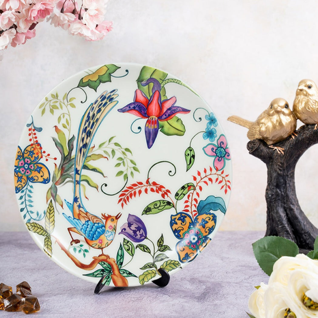 Decorative Wall Plate - Floral Enchantment (Matte Finish)