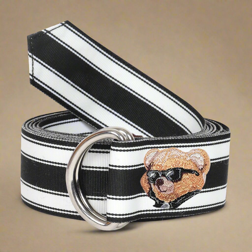 Hunter Grosgrain D-Ring Embroidered Belts