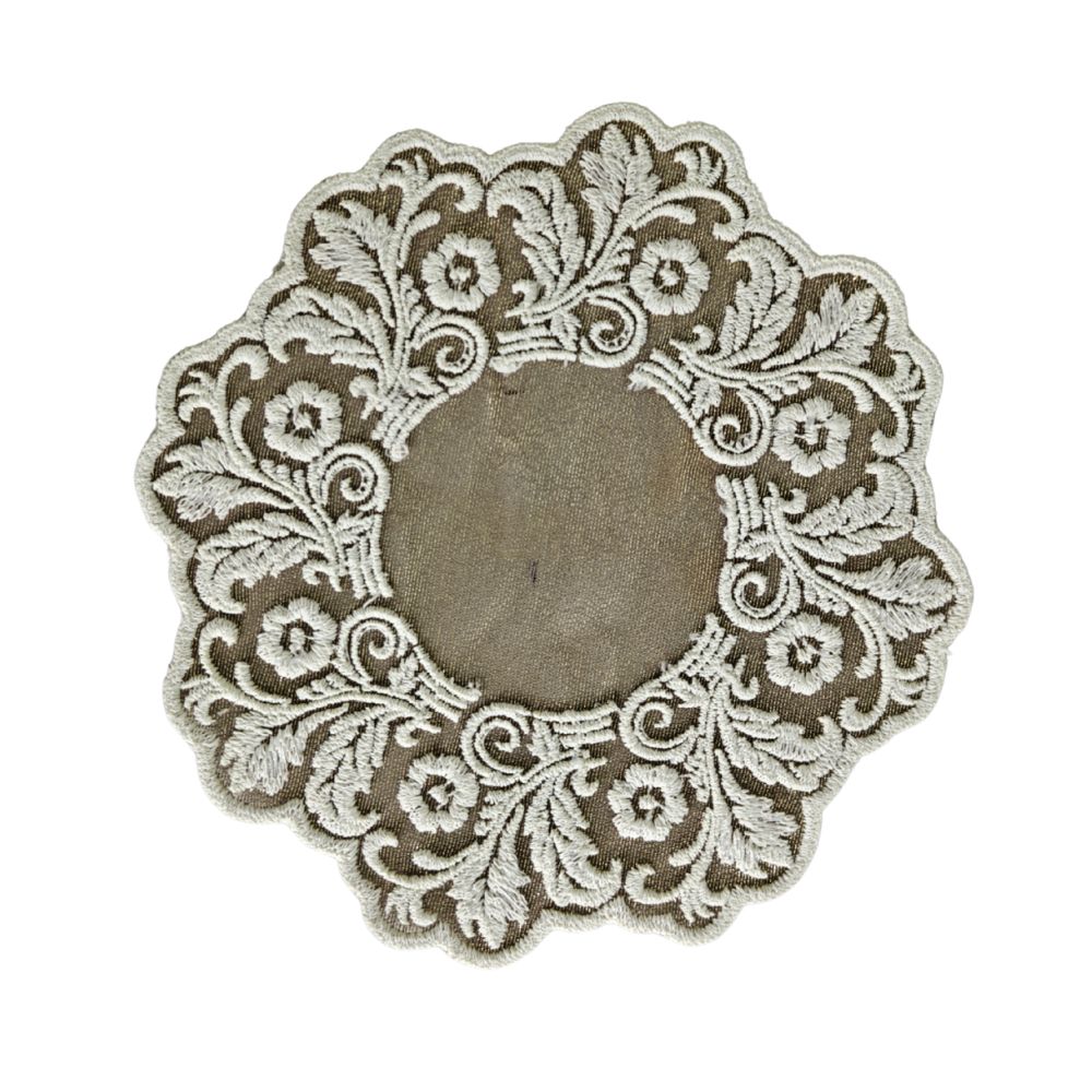 Embroidered Coaster - Antique Ivory