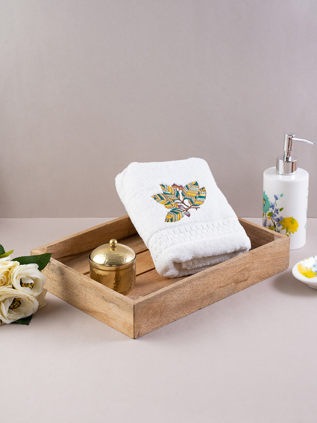 Hand Towels - Floral Embroidered