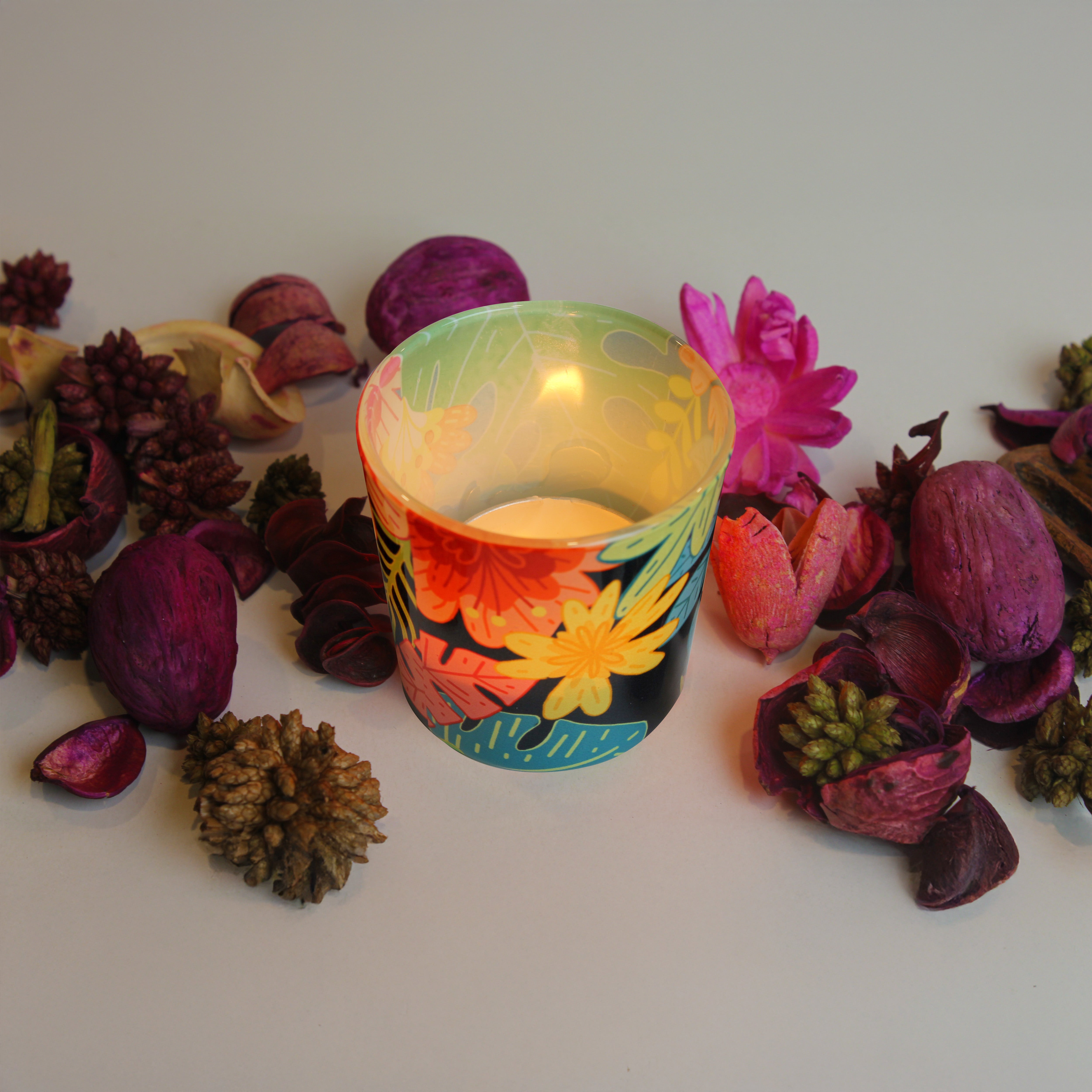 Candle Votives (Set of 2) - Tropical Garden