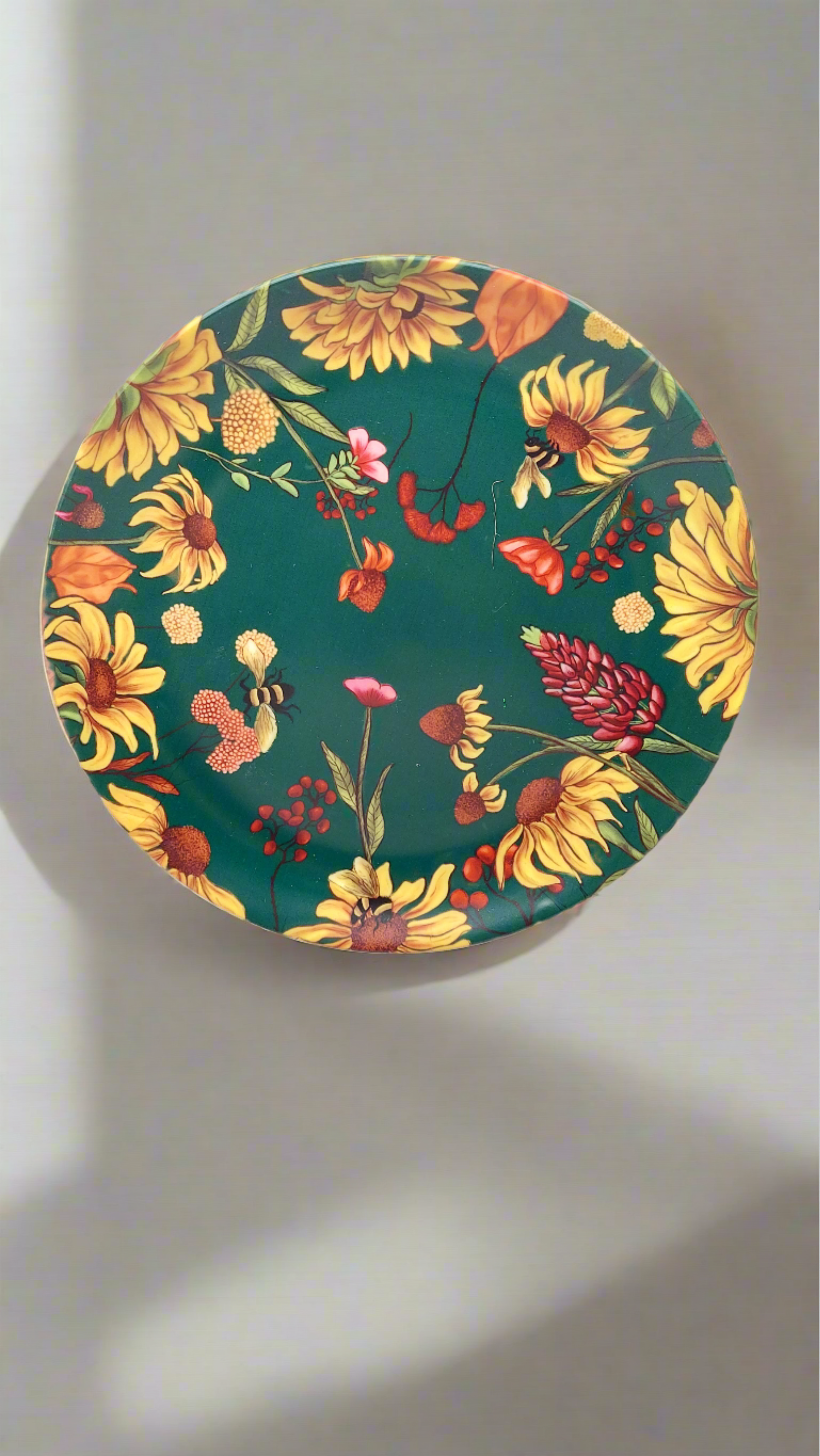 Decorative Wall Plates - Floral Bliss Green