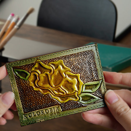 MIni Card Holder - The Golden Bloom