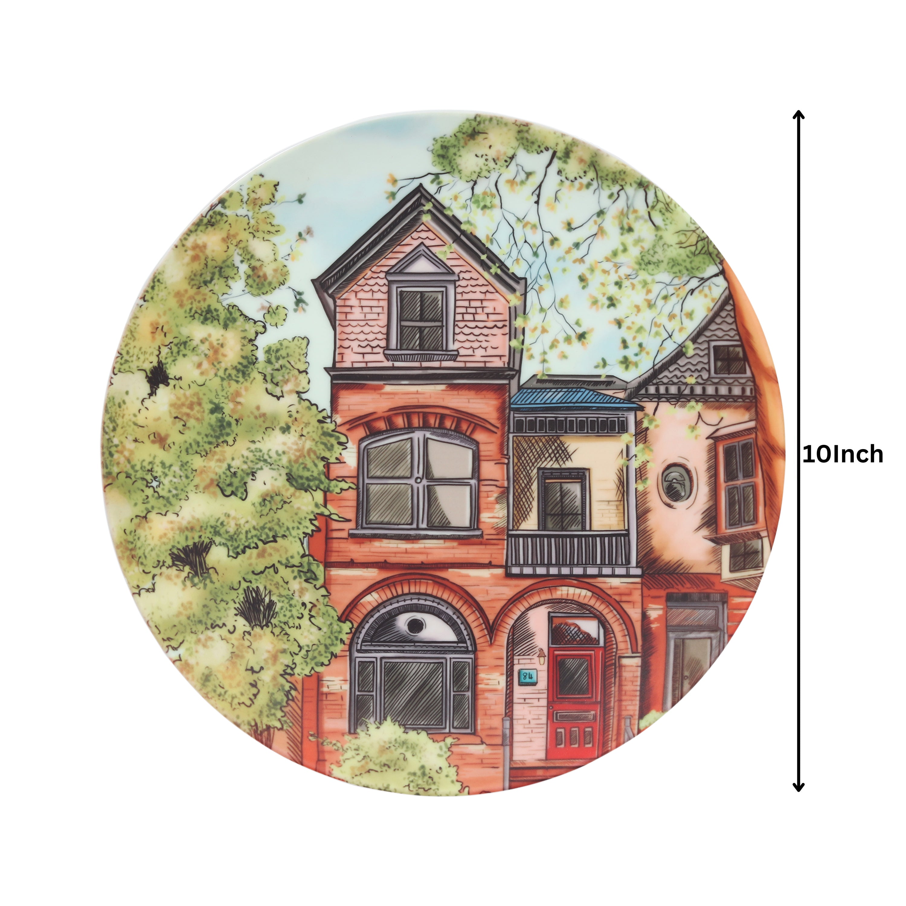 Decorative Wall Plate - Architecture Victorian House (Matte Finish)