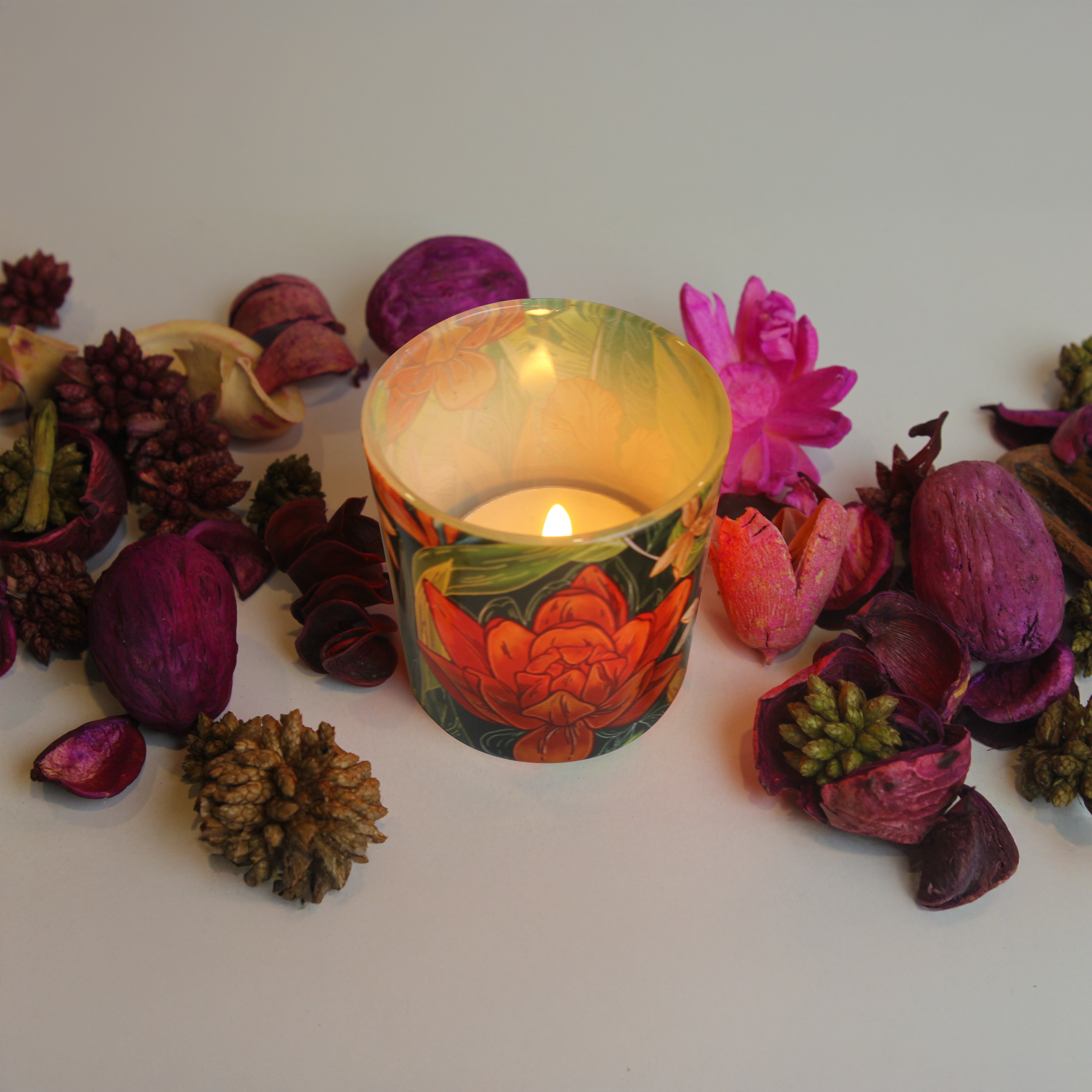 Candle Votives (Set of 2) - HIBISCUS GARDEN