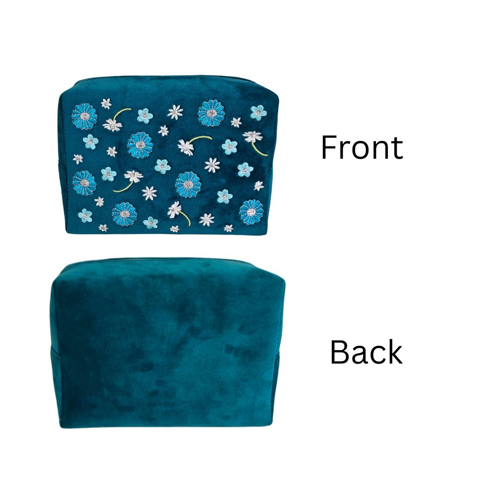 Travel Pouch - Aqua Bloom Scatter