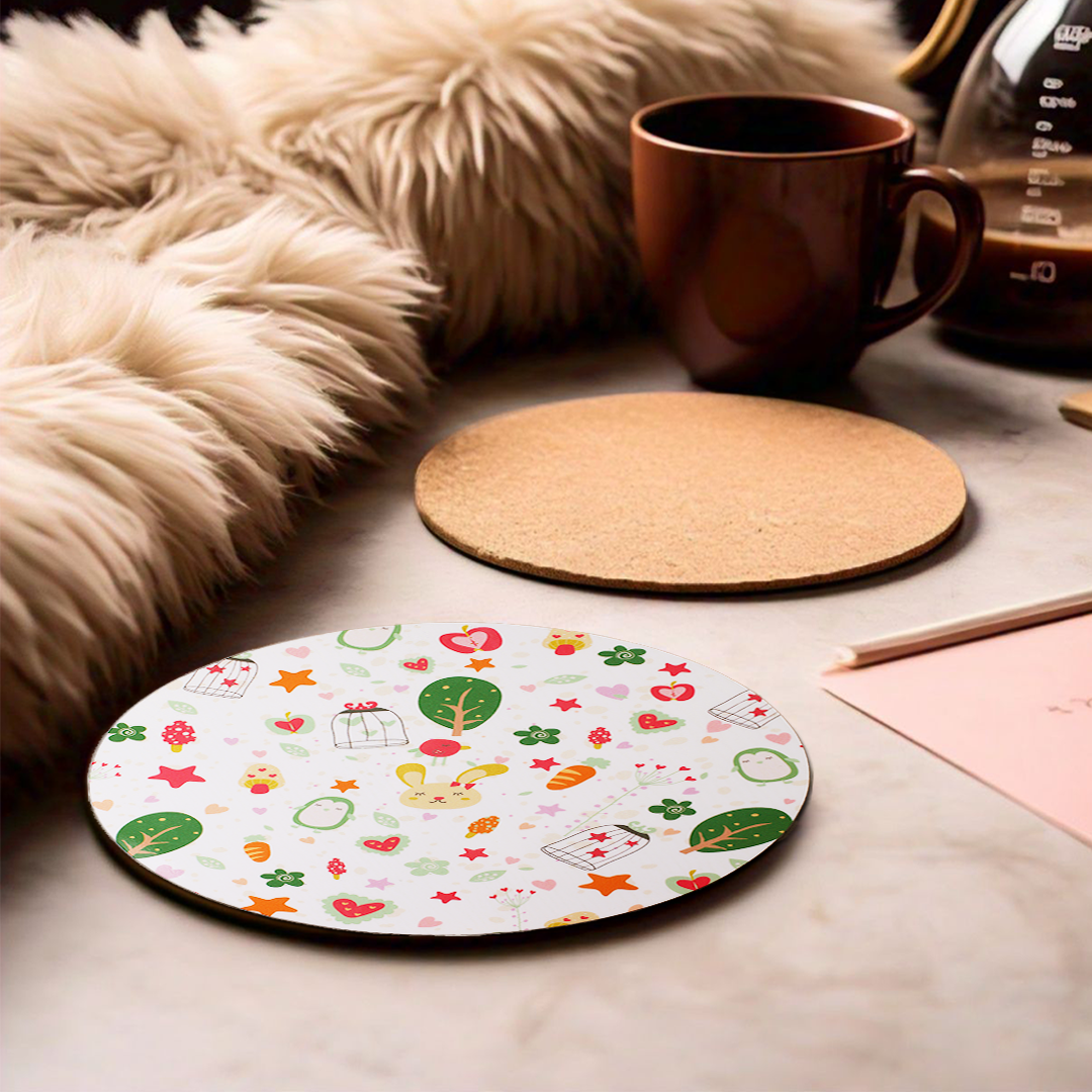 Wooden Coasters (Set of 2) - Cupid's Garden