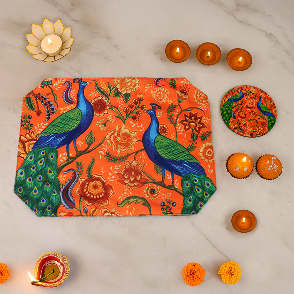 Reversible Mat X Wooden Coasters X Laddoo Candle