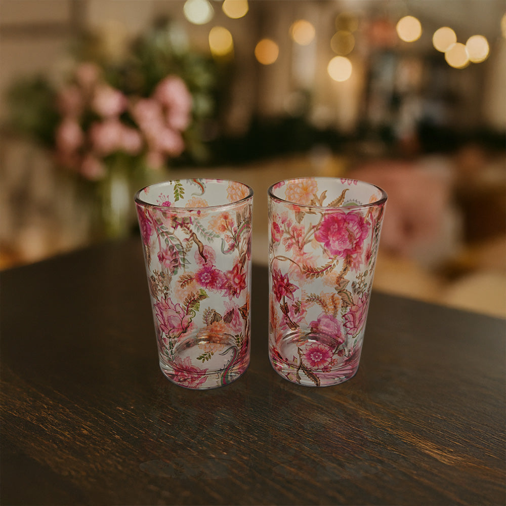Glass Tumblers (Set of 2) - Garden Jewel Peacock