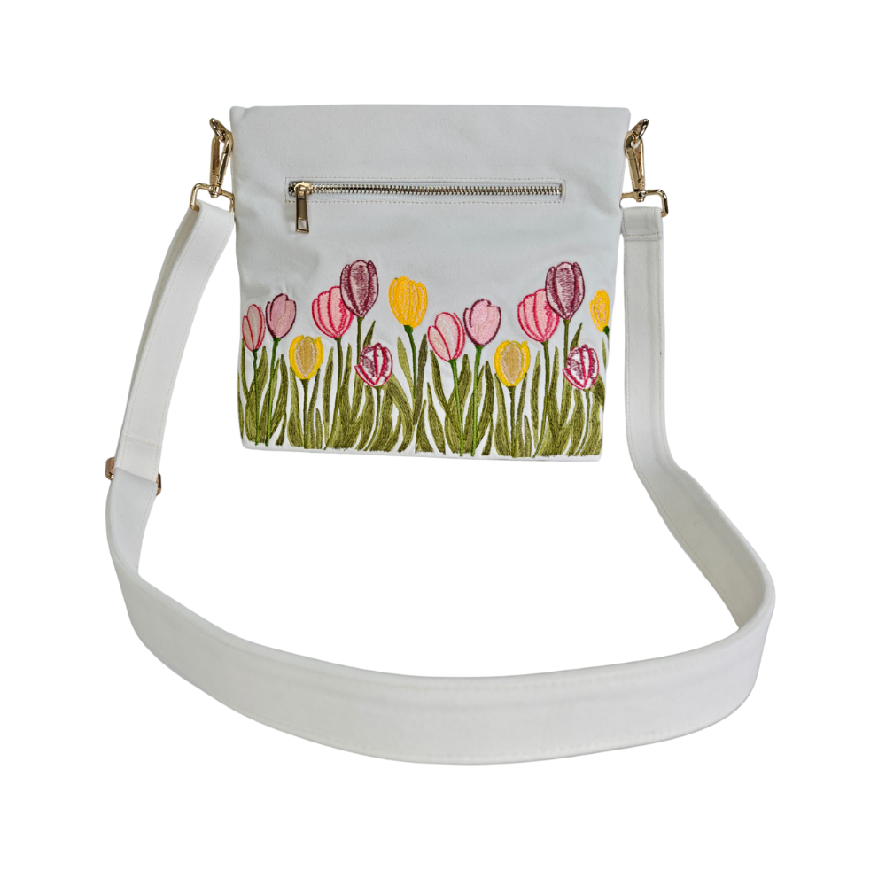 Tulip Embroidered Sling Bag
