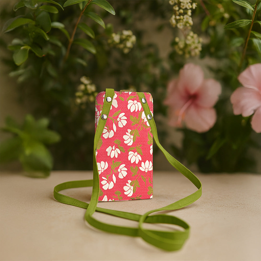 Bold Pink Floral Mobile Sling