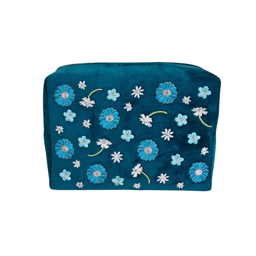 Travel Pouch - Aqua Bloom Scatter