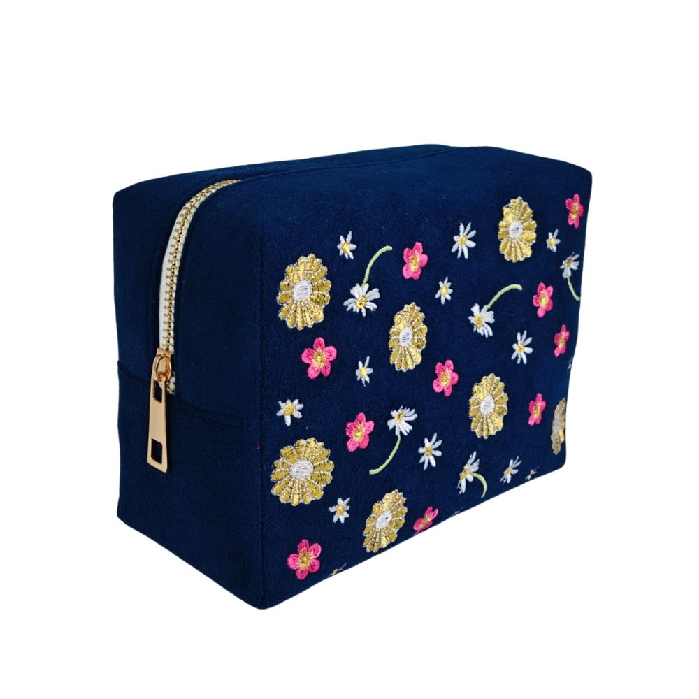 Travel Pouch - Midnight Daisy Meadow