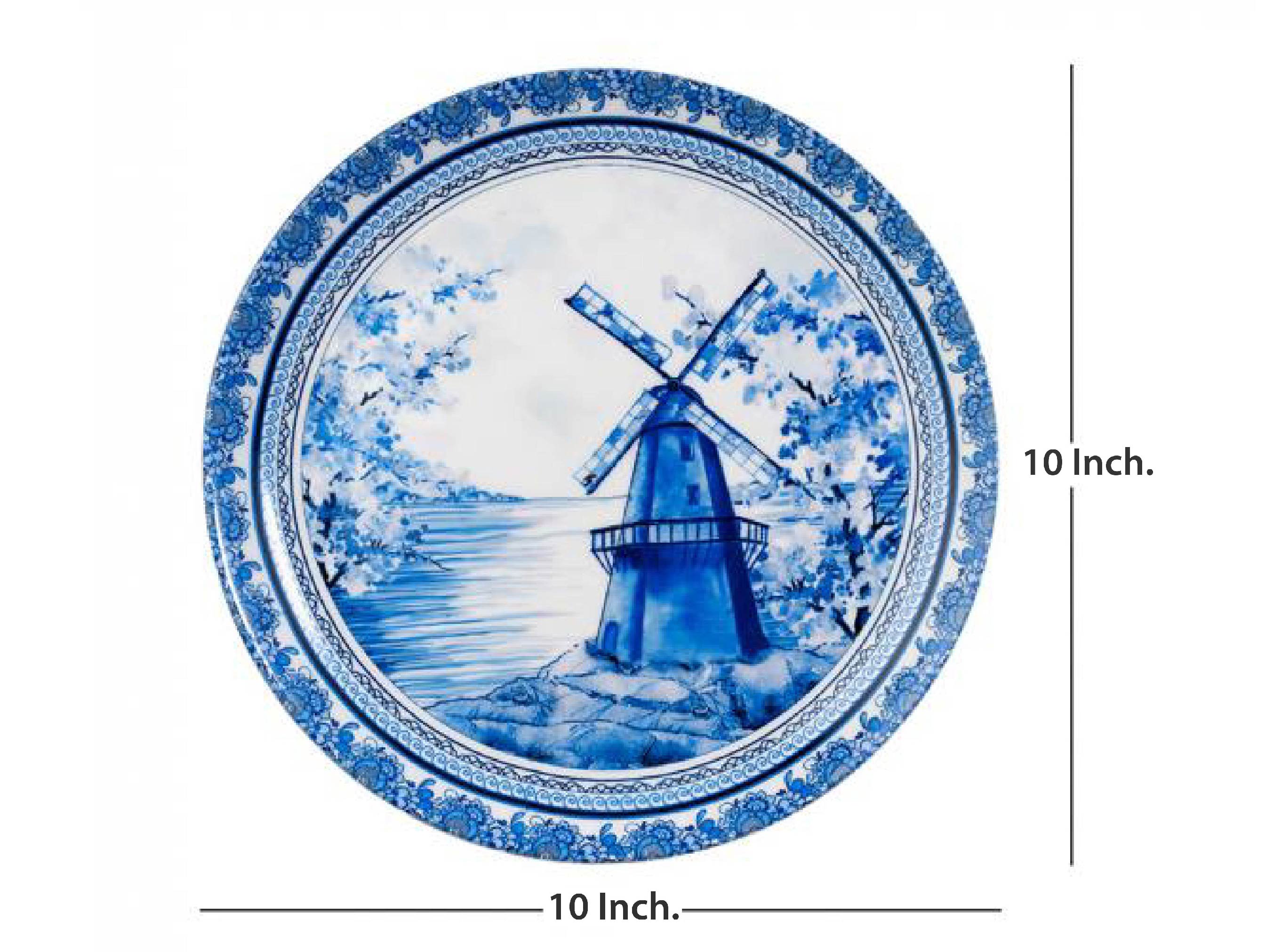 Decorative Wall Plate - Windmill Blue Pottery