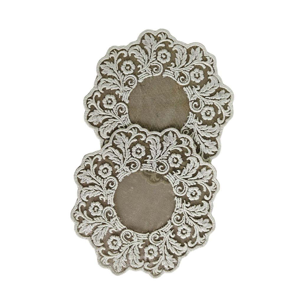 Embroidered Coaster - Antique Ivory
