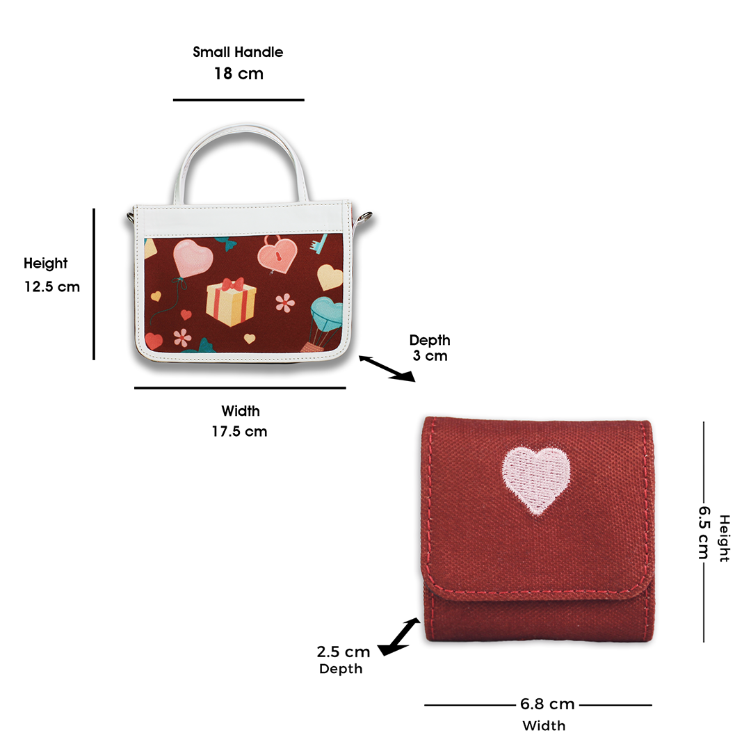 Heartstrings Mobile Sling Bag & Sweet Heart AirPods Cover Combo