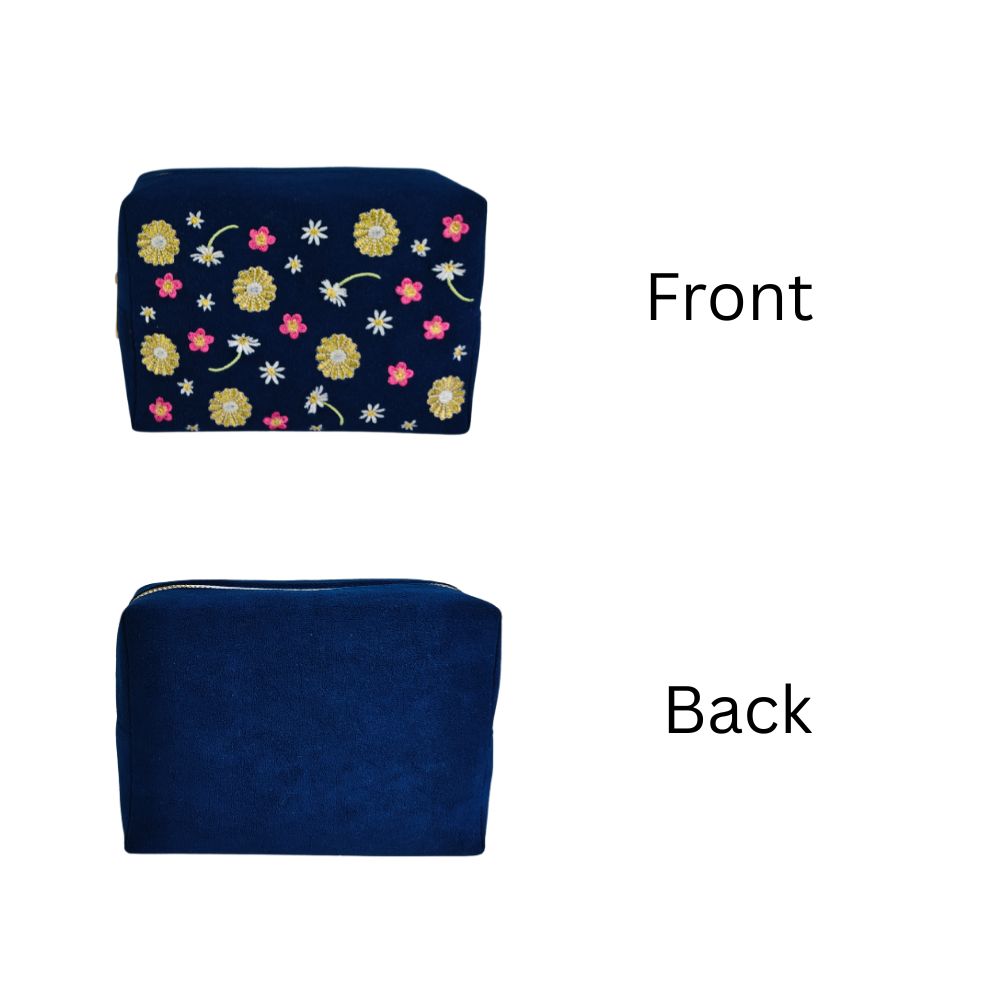 Travel Pouch - Midnight Daisy Meadow
