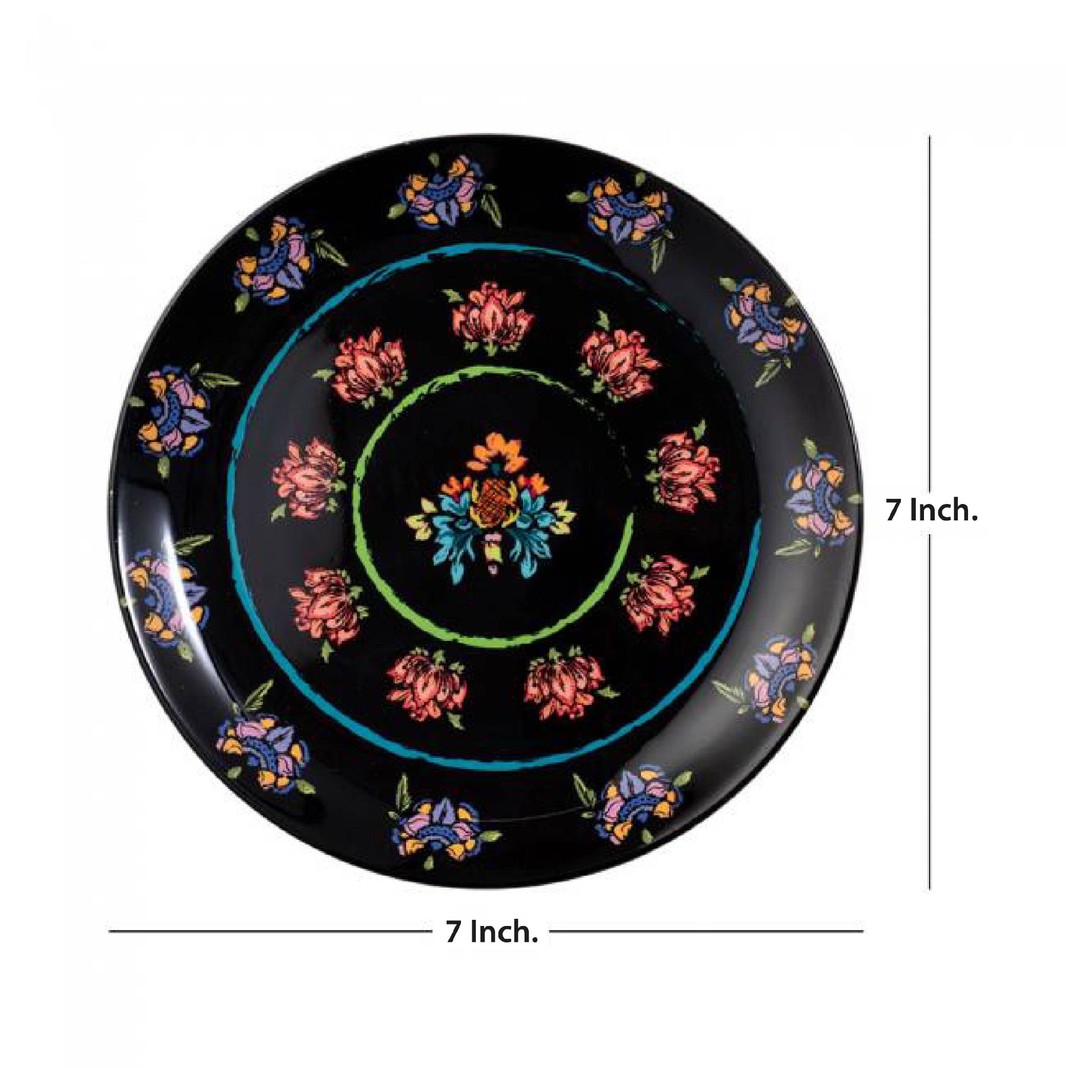 Decorative Wall Plate - Noir Floral Passion