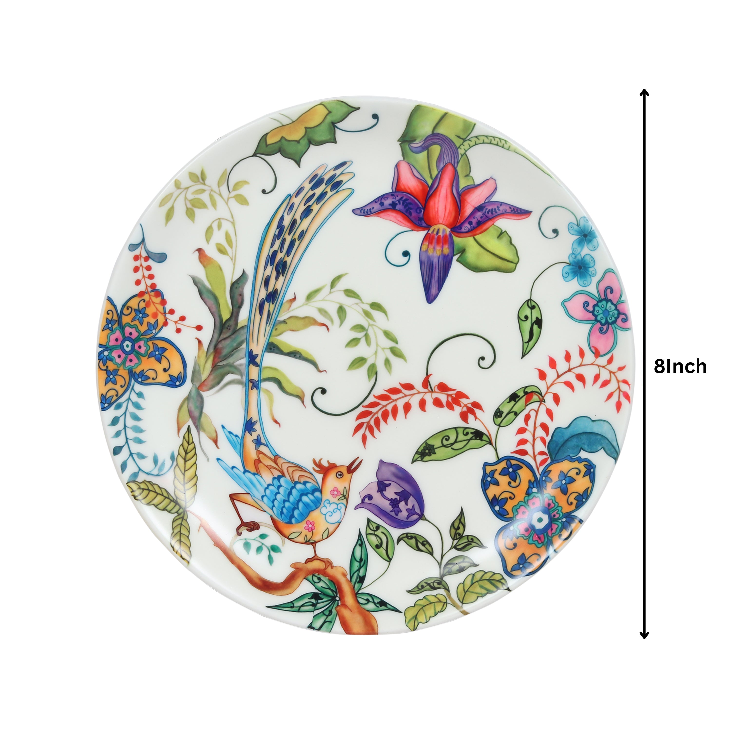 Decorative Wall Plate - Floral Enchantment (Matte Finish)